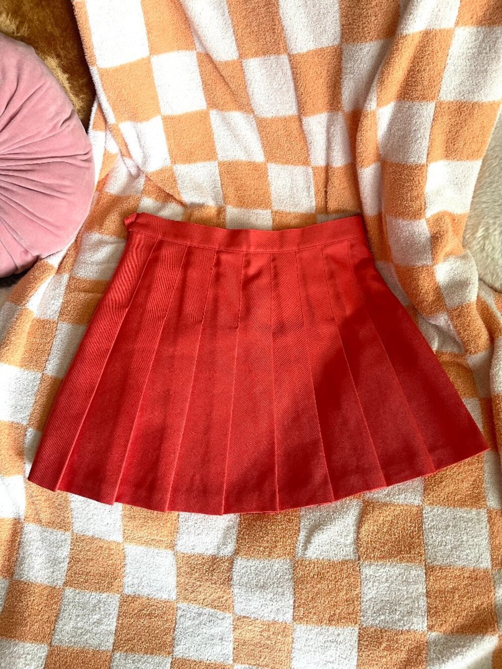 *Vintage* American Apparel Tennis Cheerleader Skirt in Watermelon Size Large - Picture 10 of 10